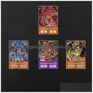 4 Pieces Of Yu-Gi-Oh Style Card Three Magic Set Obelisk Yuh Dm Classic Orica Proxy Childhood Memories G220311 Drop Delivery Dhmxe