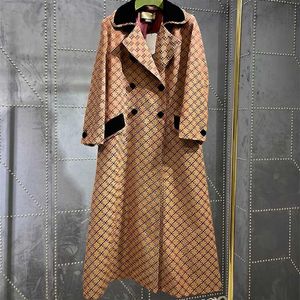 Frauen Lange Mantel Frauen Reife Mäntel Graben Jacke Mode Buchstaben Druck Langen Mantel Mädchen Casual Winddicht 22FW Winter Kleidung W2524