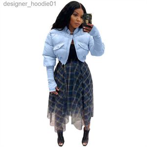Womens Down Parkas Women Winter Coat Quilted Jacket Sexy Y2k Tops Fashion Solid Threaded Sleeve Thick Baseball Uniform Vintage Patchwork Coats Wholesale Short Jack