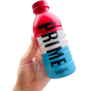 Giocattolo squishy personalizzato prime mini stress in schiuma PU a forma di bottiglia promozionale soft stress prime drink squishy