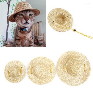 Cão vestuário retro filhote de cachorro gato sunhat estilo havaiano pet sombrero suprimentos boné cosplay chapéu palha