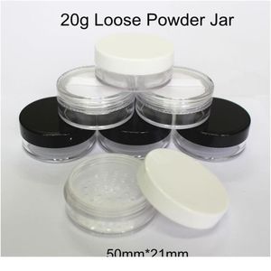 30 pz / lotto 20 g Barattolo vuoto in polvere sciolta con setaccio soffio 20 ml Custodia in plastica compatta per trucco Strumenti Contenitori Pot Trave qylhAI237v