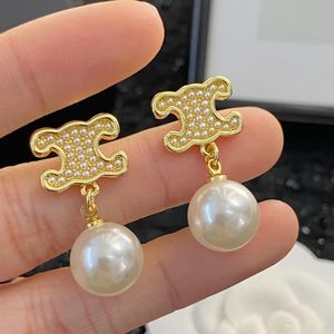 New Gold ball and love pendant Ear studs Full diamonds women's 18K Gold Plated Earring Luxury Jewelry XCT544