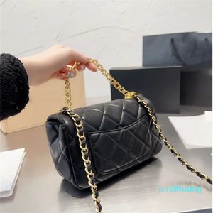 Summer Gold Medal Fat Man Handväska Elegant och unik designer Bag Metal Double Chain Unik Crossbody Bag Women's Bag