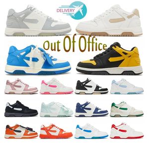 Top Out Of Office Sneaker Designer Sapatos Casuais Luxo Mulheres Sapatilhas Cor Misturada Lace Up Flat Men Top Offs-Branco Preto Marinho Azul Vintage Angustiado Mens Treinadores F4