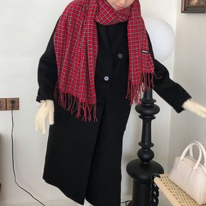 Luxury Elegant Cashmere Plaid Scarf Designer Scarves Checkered Tassel Scarfs Varma bekväma mode sjal tillbehör gåva