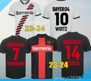 Schick 23 24 Bayer 04 Leverkusen Futebol Jerseys Hofmann Hlozek Boniface 2023 2024 Wirtz Palacios Home Away Terceira Camisa de Futebol Frimpong Adulto Homens Uniforme