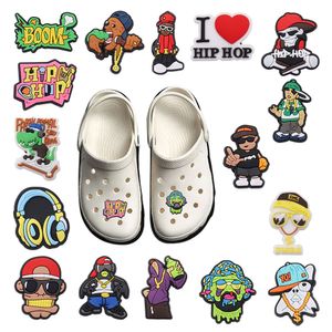 Wholesale 100Pcs PVC Fashion Hip Hop Man Shoe Charms Adult Popular Decorations For Wristband Buckle Clog Holiday Present