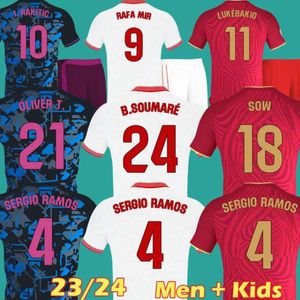 23 24 SERGIO RAMOS Sevilla FC Camisa de futebol LAMELA SOW Camisas de futebol I.RAKITIC L.OCAMPOS J.NAVAS SUSO MUNIR Y.EN NESYRI 2023 2024 RAFA MIR Menkits Kids Equipment