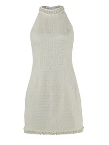 Pearl Ribbon Small Fragrance Dress 2023 New Mimi-u Hanging Neck Texture Feeling Slim Small White Dress