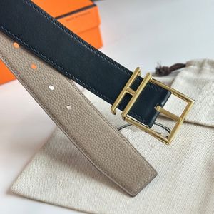 Designerbälten Ny Needle Buckle Real Leather Reversible Men Belt All-Match Jeans Suit Pants Enkla mångsidiga mångsidiga enkel klassiska bredd 3,8 cm med lådbälten