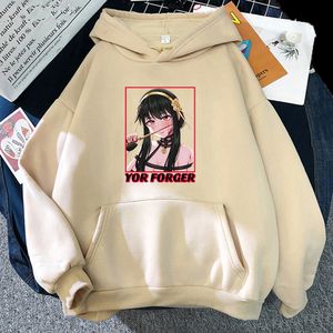 Herren Hoodies Sweatshirts Männer Japan Anime Hoodie Spy X Family Yor Forger Graphic Gedruckt übergroß