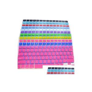 Keyboard Covers Shipping Wholesale-Colorful Silicone Cover Protector Skin For Us Apple Macbook Pro Mac 13 15 17 Air Laptop 4Wgb Drop D Dhfeu