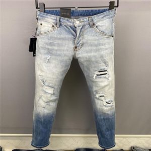 Italian fashion European and American men's casual jeans high-end washed hand polished quality optimized 9857250l