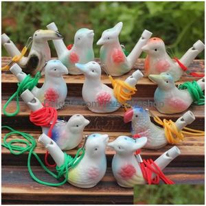 Novelty Items Creative Water Bird Whistle Clay Ceramic Glazed Song Chirps Bathtime Kids Toys Gift Christmas Party Favor Home Decoratio Dhojw