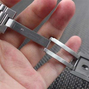Watch Accessories 20mm 22mm Watchband Brushed Topcoat Pure Solid Stainless Steel Butterfly Buckle Strap Bracelet For Omega Watch284w