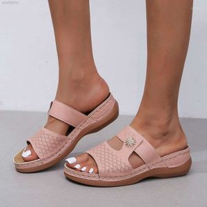 Slippers Women's Sandals Summer Women Wedge Open Toe Vintage Anti-Slip Casual Female Platform Retro Shoes Heel