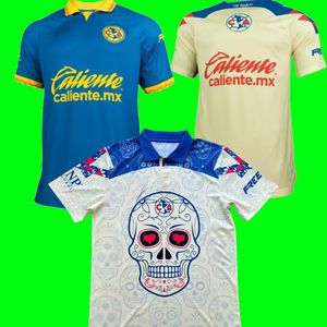 23 24 Liga MX Club América Futebol Jerseys R.MARTINEZ J.QUINONES D.VALDES G.OCHOA GIOVANI FIDALGO M.LAYUN A.ZENDEJAS 2023 2024 futebol homens mulheres crianças kits camisa