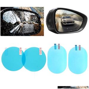 Car Stickers 2Pcs Rearview Mirror Protective Film Anti Fog Window Foils Rainproof Rear View Sn Protector Accessories With Drop Deliver Dh1Cj