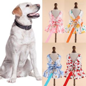 Dog Apparel Cute Floral Clothes Skirt Bow Princess Dress Buckle Style Wedding Pet Puppy Dresses Spring Summer Small Fresh Sweet Thin