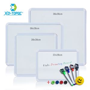 Whiteboards 4 Styles Magnetic Whiteboard PVC Frame Message White Board On Fridge Round Angle Decoration Message Drawing Board For Notes WB03 230914