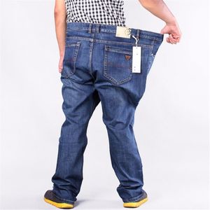 Mężczyźni plus men Hiphop Pants bawełniane topy dżinsy mężczyźni proste luźne długie spodnie rozmiar 50 52 dla 160 kg241b