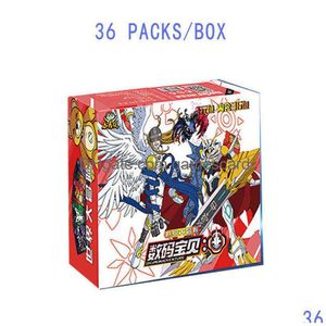 Nytt Digimon Adventure Flash 3D Card Metal Garurumon Spela mot brädspel Collection Cartoon Character Battle Gifts Drop Delivery DHKVJ