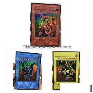 Yu gi oh diy egyptisk gud sliver himmel draken leksaker hobby hobby samlarobjekt spel samlingskort g220311 droppleverans dhorv