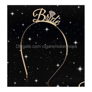 Other Event Party Supplies Elegant Metal Alloy Bride Tiara Headband - Sparkling Crown With Rose Gold And Sier Rhinestones Perfect For Dh1Io