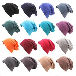 Beanie/Kafatası Kapakları Yeni Unisex Bayan Erkek Örgü Beanie Hat Büyük Boyutlu Şeker Renk Pamuk Şapkası MZ012 230914