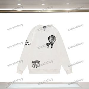 Xinxinbuy Men Designer Hoodie Sweatshirt 23SS Graffiti Hot Air Balloon Print Långärmad kvinnor svart grön brun grå S-3XL