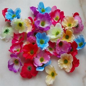 7cm Tillgänglig konstgjord siden vallmo blommhuvud för DIY dekorativt krans tillbehör bröllopsfest huvudvaror 500 st parti g620251y