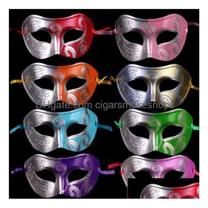 Party Masks Uni Retro Masquerade Mask Mardi Gras Costume Acccessory Men And Women Venezuela Jazz Roman Nightclub Drop Delivery Home Ga Dho2G