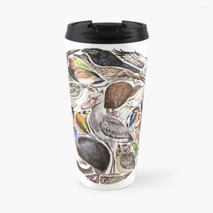 Garrafas de água BTFAH - Um mundo de pássaros caneca de café de viagem copos criativos