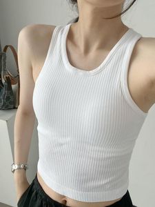 Women's Tanks Vertical Striped Thread Tank Top 202 Summer Ladies Sports Short Vest With Chest Cushion