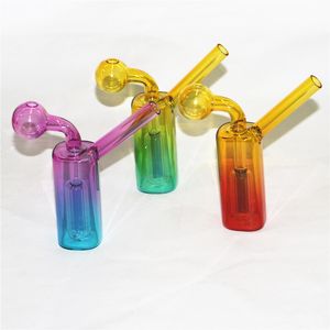 Mini-Glasölbrenner-Bong-Shisha-Wasserpfeifen mit dicken Pyrex-Heady-Recycler-Dab-Rig-Handbongs zum Rauchen, Aschefänger-Blase