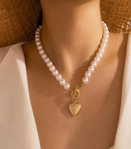 Vintage Pearl Chains Necklace Collar Statement Pendant For Women Chain On The Neck Chocker Punk Jewelry Friendship Gift Necklaces1646493