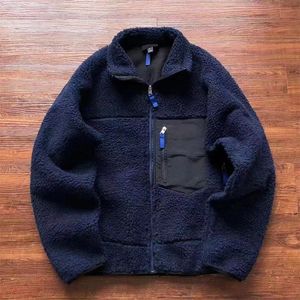 패션 디자이너 재킷 Mens Fleece Pata 재킷 두꺼운 따뜻한 고전 레트로 가을 겨울 커플 모델 양고기 캐시미어 코트 남자 335