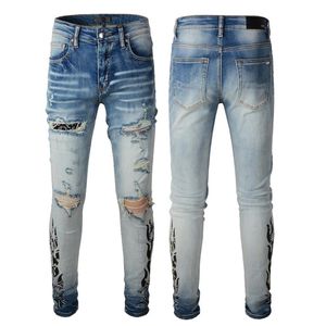 Men Jeans Distressed Ripped Skinny Fashion Motorcycle Moto Biker Causal Denim Pants Hip Hop pants335G