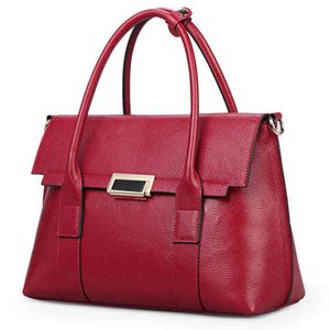 HBP New 2023 Genuine Leather Women's Handbags Commuter Car Sewing Large Bag Women Tote Handheld Bag