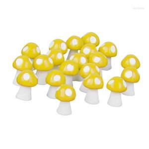 Decorazioni da giardino 4X 20x Funghi in miniatura Fata Terrario Decor Bonsai Craft Giallo