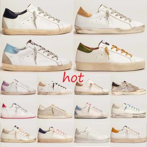 Superstar Designer Casual Shoes Flats Dolder Dirty Gold Fashion Men's and Women's Ball Stars White Leather Quality Luxury