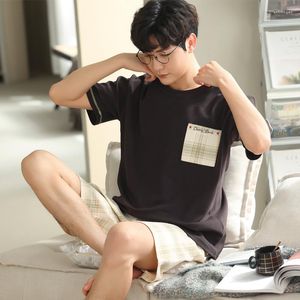 Men's Sleepwear 2023 Summer Nightwear Pajama Sets Fashion Cotton Pyjamas Male Youth Boy Loungewear Pijama Mujer Homewear