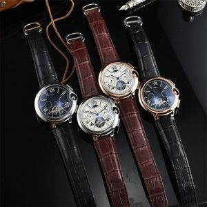 Men's 41mm Watch Mechanical Movement Stainless Leather Strap with 3 Chronopraphs Fashion Watches CA0820012540