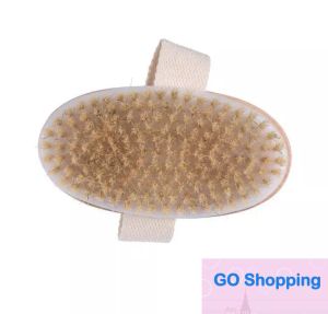 All-Match Bath Brush Dry Hud Body Soft Natural Borstle Spa Pensel Träbadduschborste Brush Spa Body Brushs Without Tecken