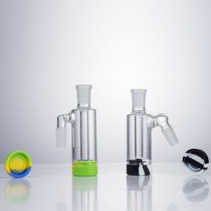 CSYC P045 Rauchrohrwerkzeug Aschefänger Silicon Jar 14mm männlich an weibliches Glas Wasser Bong Bubbler Ash Catcher 45/90 Grad