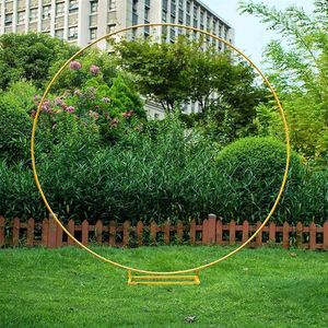 Party Decoration 2 4M Large Size Metal Round Balloon Wedding Arch For Birthday Po Background Gold White242S