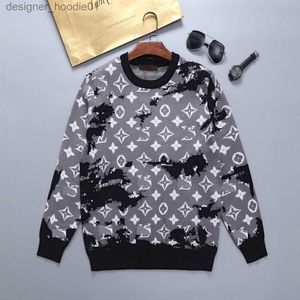 Kadın Sweaters Erkek Kazak Crewneck Tasarımcı Kazak Yarım Siyah Beyaz Kış Örme Süveter Uzun Kollu Yeni Tasarımcı M-3XL L230915