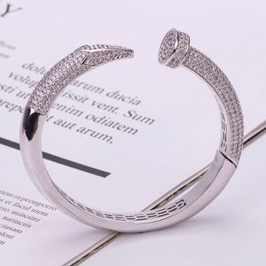 new wide gold sliver Unisex nail bracelet plated jewelry bracelets for women girl ladies luxury jewlery designer birthday Wedding Party engaged sets daily bride