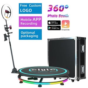 360 Po Booth with Ring Light Slow Motion Rotating Portable Selfie Platform For Partys Rental Machine 360 Video Po Software2814